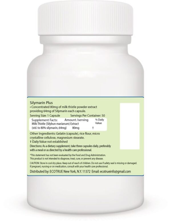Silymarin Plus 80mg. 50 Capsules - Image 3